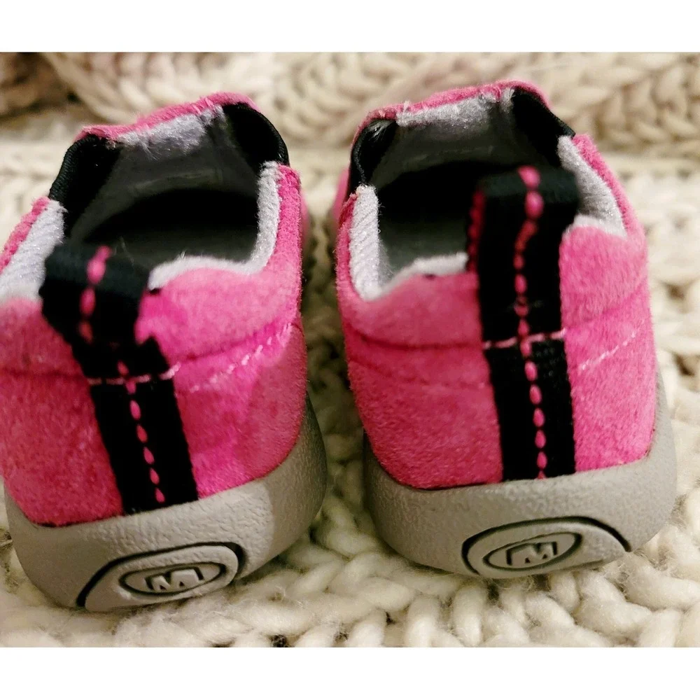 Merrell Jungle Moc Pink Slip On Pink Suede Shoes Baby Size 4